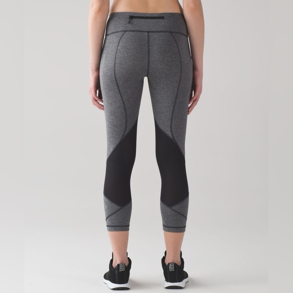 Lululemon Pace Rival Crop 22" Leggings Heathered Black-Black 45118